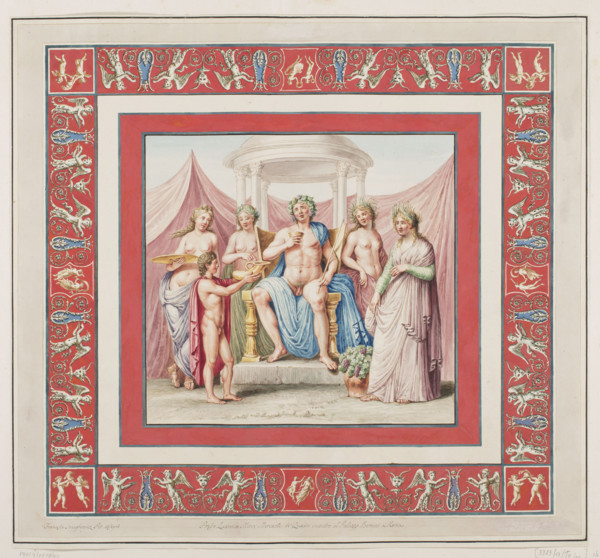 Vestigia delle Terme di Tito. Vault decoration of room 25, Carlone, Marco (1742-1796), graphic