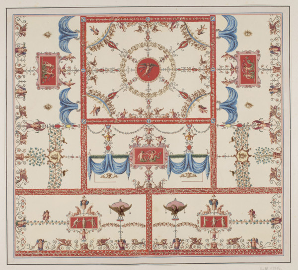 Vestigia delle Terme di Tito. Vault decoration in room 13. Carlone, Marco (1742–1796), graphic