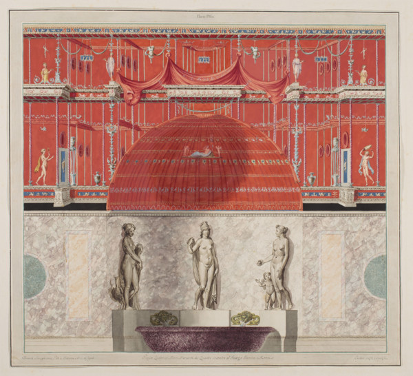 Vestigia delle Terme di Tito. Wall decoration in room 25, Carlone, Marco (1742-1796), graphic