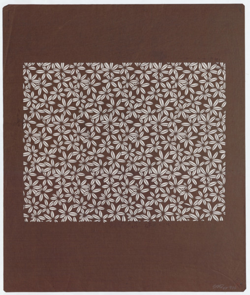 Ise katagami dyeing stencil - flowers (hana), Ôsugi, Ishimi (1936- ), author, floral (ornament),