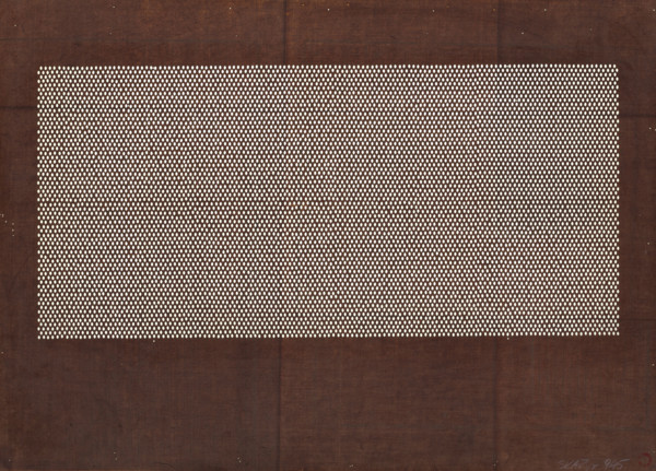Ise katagami dyeing stencil - fine, dense mesh with rhomboidal meshes, Ôsugi (author), geometric