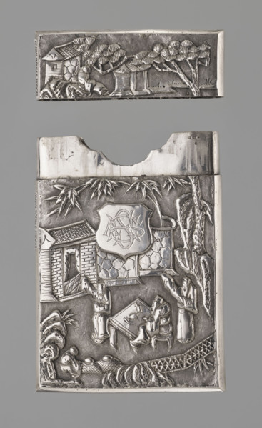 Business card case, goldsmith, Chinese art, Chinese, figurative scenes, Qing (1644–1911), bamboos,