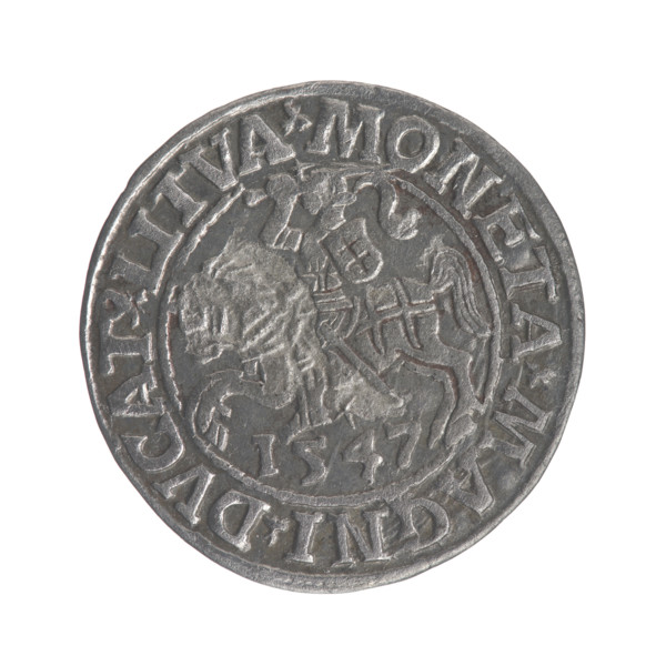 Lithuanian half-grosz, Sigismund II Augustus (King of Poland; 1544–1572), very good condition, R1