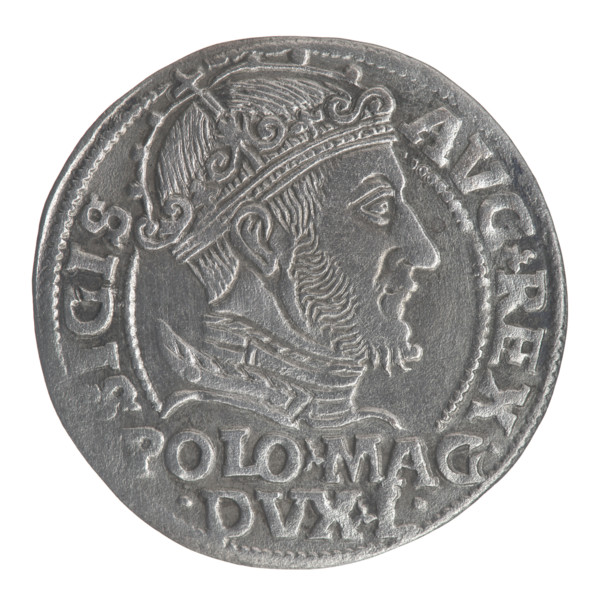 Lithuanian grosz on a Polish foot, Sigismund II Augustus (King of Poland; 1544–1572). Polish coin,