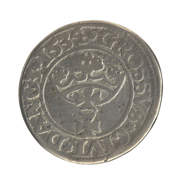 Gdansk grosz - piefort, Sigismund I the Old (King of Poland; 1506–1548). Polish coin, Jagiellon
