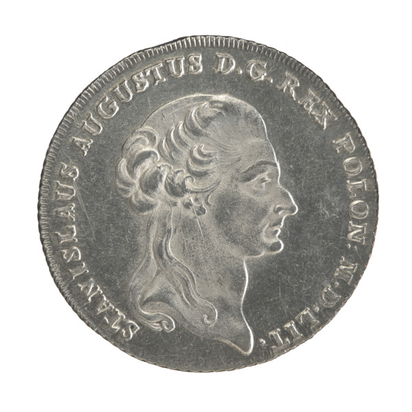 Crown thaler of Stanislaw August Poniatowski (King of Poland; 1732–1798), 1794. Obverse: Head of