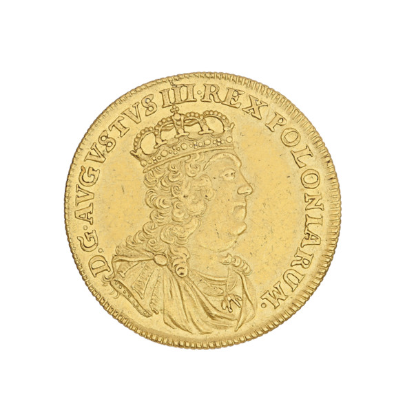 Crown ducat, Johan Georg Goedecke (mintmaster, 1750–1753). August III the Saxon (King of Poland,