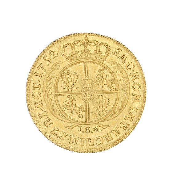 Crown ducat, Johan Georg Goedecke (mintmaster), 1752 (1750–1753), Augustus III the Saxon (King of