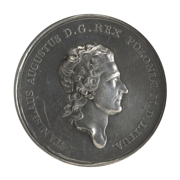 Crown trial thaler, Stanislaw August Poniatowski (King of Poland; 1764–1795). Engraver: Johann