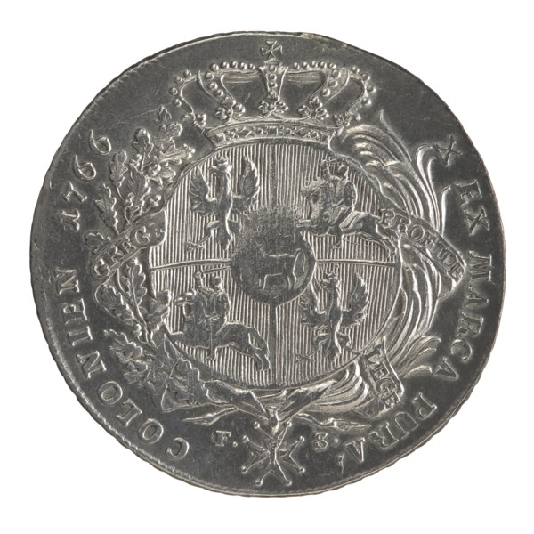 Crown thaler, Sylm, Fryderyk (1765–1767); Stanislaw August Poniatowski (King of Poland; 1732–1798).