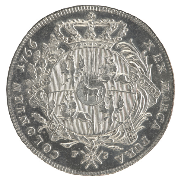 crown thaler, Sylm, Fryderyk (1765–1767), Stanislaw August Poniatowski (king of Poland; 1764–1795).