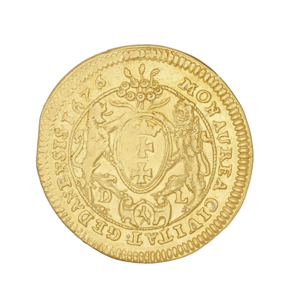 Gdansk ducat, John III Sobieski (King of Poland; reign 1674–1696); maker: Daniel Lesse (1656–1685).