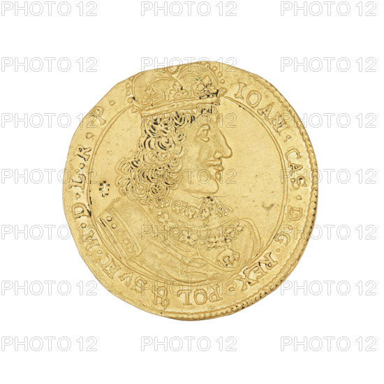Elblag ducat, John II Casimir Vasa (King of Poland; 1648–1668). Obverse: bust of the king with a