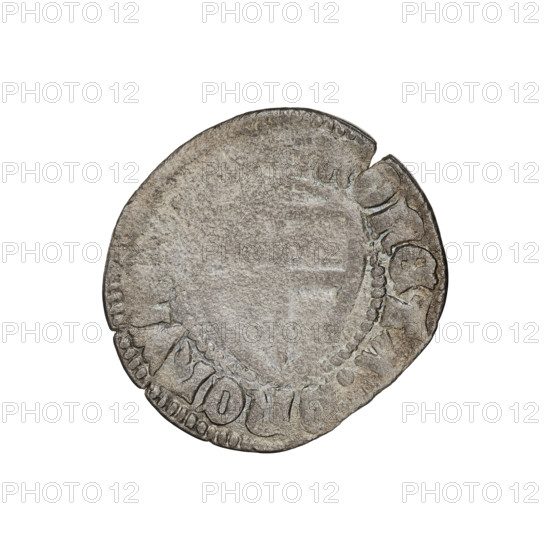 Teutonic szelag, Michal Küchmeister (Grand Master; 1414–1422). Obverse: monastic shield of the
