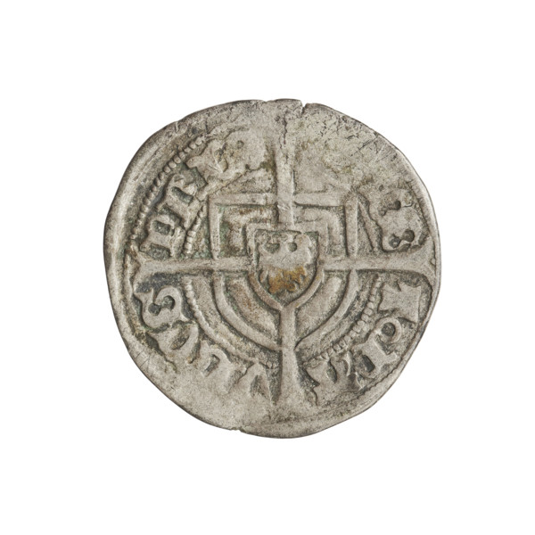 Teutonic szelag, Paul von Russdorf (Grand Master; 1422–1441). Obverse: monastic shield of the Grand