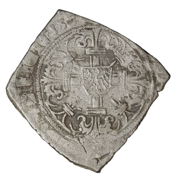 Teutonic quarter-guilder clip, Albrecht Hohenzollern (prince in Prussia; Grand Master; 1490–1568);