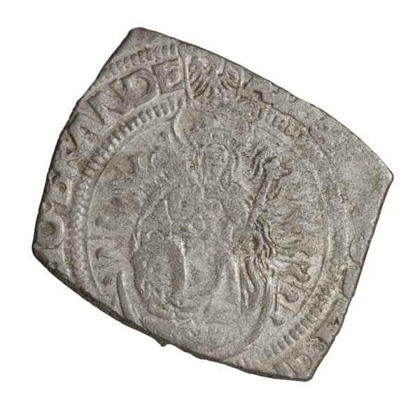 Teutonic quarter-guilder clip, Albrecht Hohenzollern (prince in Prussia; Grand Master; 1490–1568);