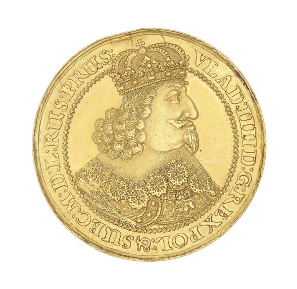 Gdansk four-ducat donative; maker: Gerhard Rogge (fl. 1639–1657); subject: Wladyslaw IV Vasa (King