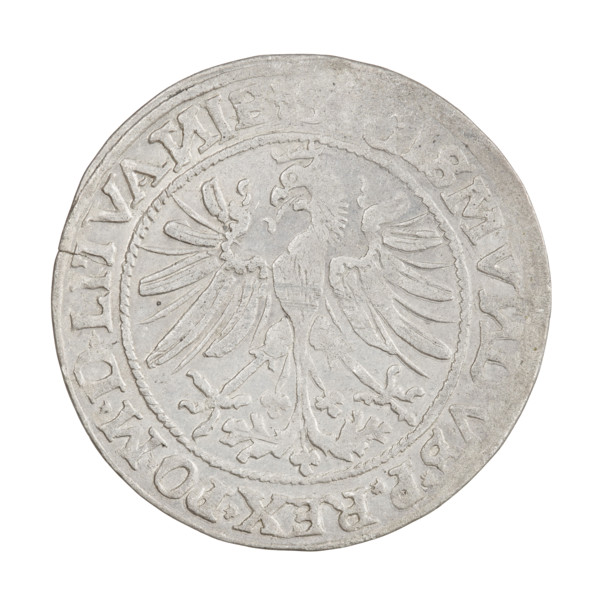 Lithuanian grosz, Sigismund I the Old (King of Poland; 1506–1548), R2 (rarity). Obverse: Polish