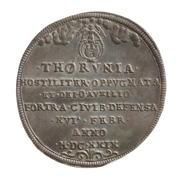 Torun siege medal thaler, Sigismund III Vasa (King of Poland; 1587–1632), medal thaler, Torun