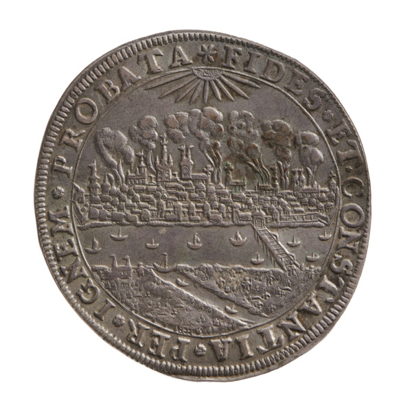 Torun siege medal thaler, Sigismund III Vasa (King of Poland; 1587–1632), medal thaler, Torun