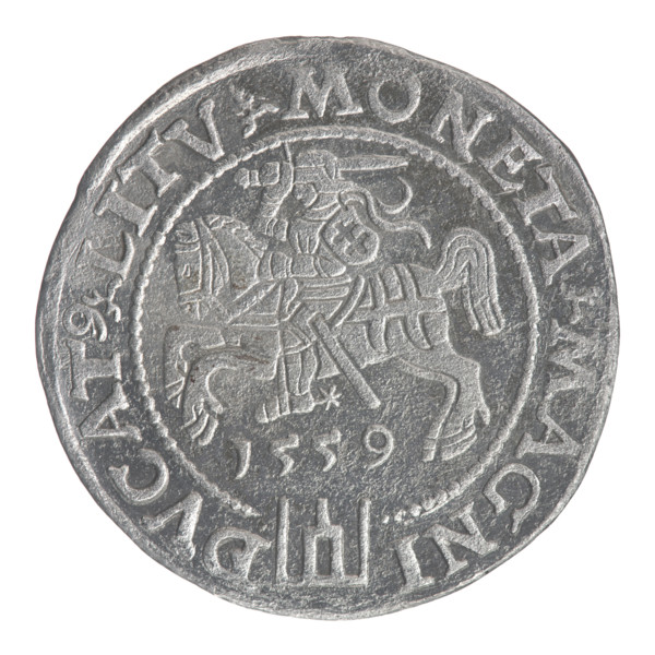 Lithuanian grosz on a Lithuanian foot, Sigismund II Augustus (King of Poland; 1544–1572),