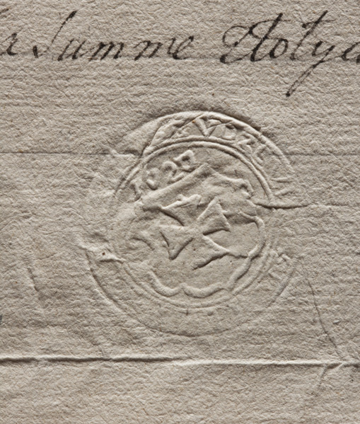 Round seal impression of the town of Brudzewo, Kalisz Voivodeship, Kolo County. On the shield a
