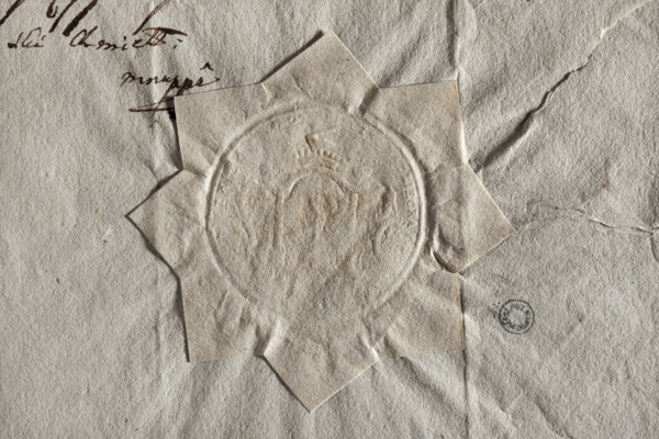 Round seal impression of the town of Chmielnik, Sandomierz Voivodeship, Wislica County; illegible