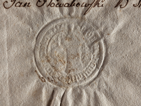 Round seal impression of the city of Koniecpol, Sieradz Voivodeship. In the field of the seal