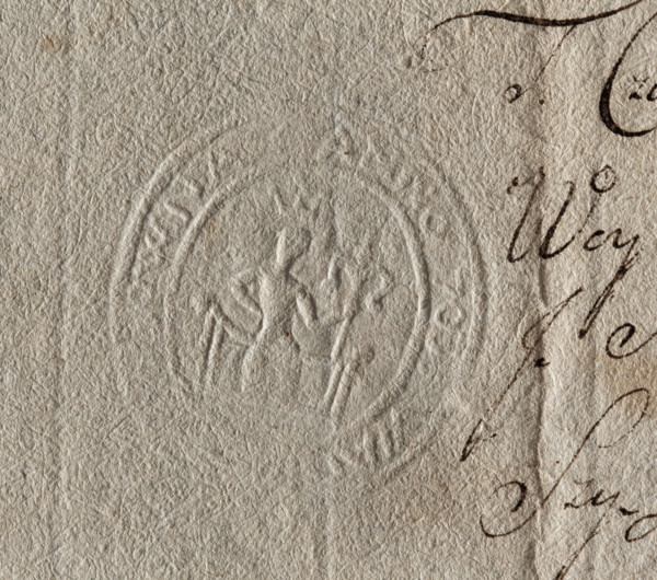 Oval dry impression of the city seal of Solca (Solec, Lesser Poland Voivodeship), impressed on a