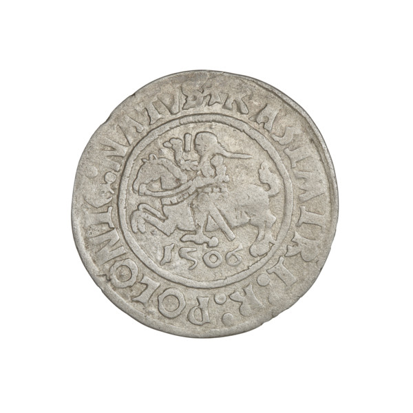 Glogów grosz, Sigismund I the Old (King of Poland; 1506–1548). Obverse: Pogon (coat of arms) with