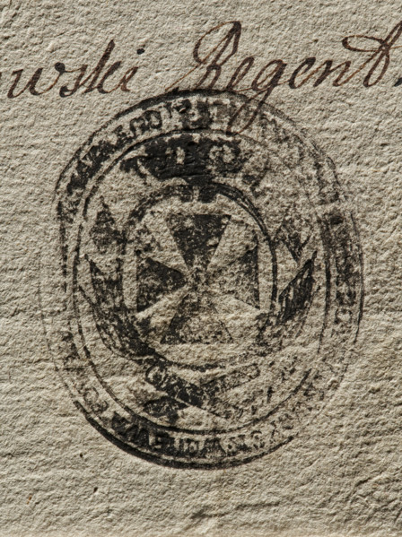 Seal of the Civil-Military Order Commission of the Braclaw Voivodeship and County; oval ink