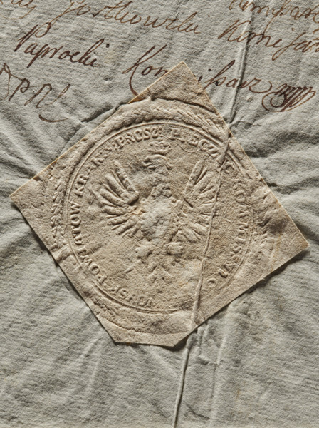 Round imprint of the seal of the Civil-Military Order Commission of the Kraków Voivodeship, Proszów