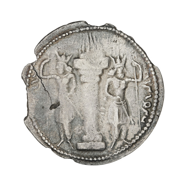 drachma, Shapur I (ruler of Persia; 241–272), busts, crowns, altars, Persia, Sassanid Kingdom, fire
