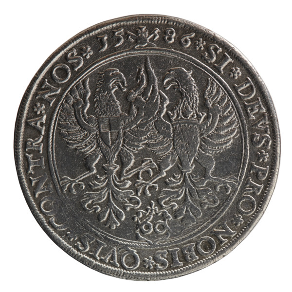 Thaler (Gulden), Pawel (publisher). Jerzy Fryderyk (Duke of Karniów; 1539–1603) — iconography: