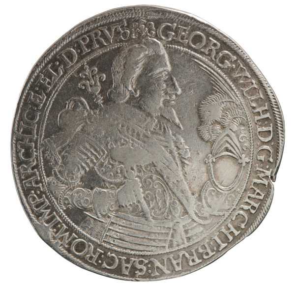 Thaler, obverse: male bust in armour facing right in collar and decorative armour girded with a