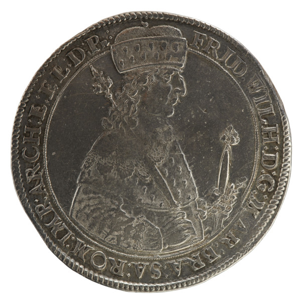 Thaler, ca. 1641. Obverse: torso in mitre and electoral mantle turned right, sceptre in right hand,