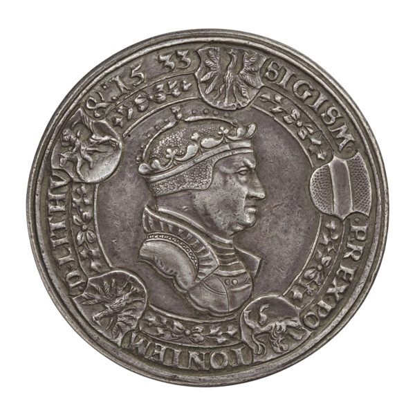 Crown medal thaler (cast), Sigismund I the Old (King of Poland; 1506–1548), medal thalers, crowns,
