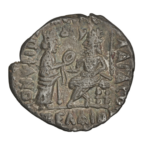 Tetradrachm of Vologases IV (king of the Parthians; reign 147–191). Obverse: diademed head of