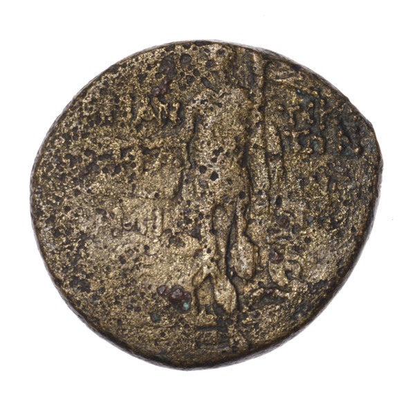 Bronze coin, Pantikapaion; aw: head of Attys in a Phrygian cap decorated with stars and in a laurel