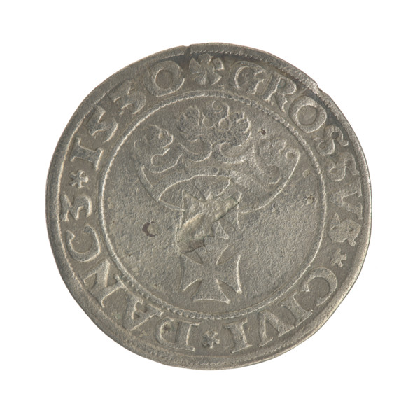 Gdansk grosz, Sigismund I the Old (King of Poland; 1506–1548), Polish coin, Jagiellon dynasty.