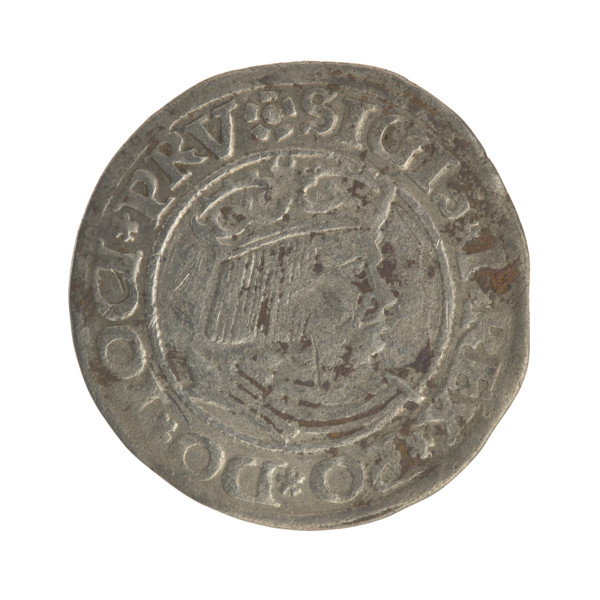 Gdansk grosz, Sigismund I the Old (King of Poland; 1506–1548). Polish coin, Jagiellon dynasty.