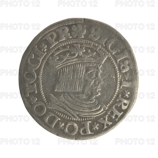 Gdansk grosz, Sigismund I the Old (King of Poland; 1506–1548). Jagiellonian dynasty. Obverse: