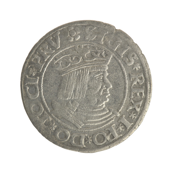 Gdansk grosz, Sigismund I the Old (King of Poland; 1506–1548). Polish coin (1531). Obv.: Crowned