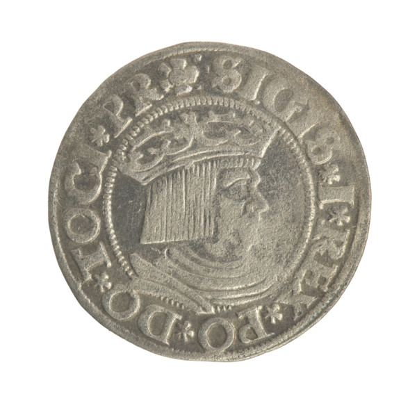 Gdansk grosz, Sigismund I the Old (King of Poland; 1506–1548). Polish coin, Jagiellon dynasty.
