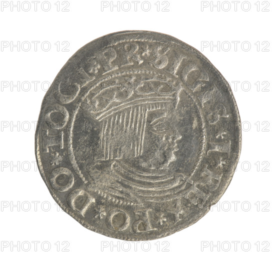 Gdansk grosz, Sigismund I the Old (King of Poland, 1506–1548). Silver coin (1531). Obverse: Crowned