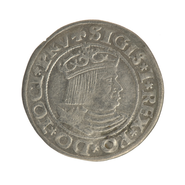 Gdansk grosz, Sigismund I the Old (King of Poland; 1506–1548). Polish coin, Jagiellon dynasty.