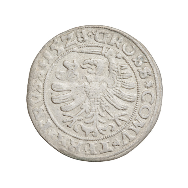 Prussian grosz, Sigismund I the Old (King of Poland; 1506–1548), 1528. Obverse: Crowned male bust