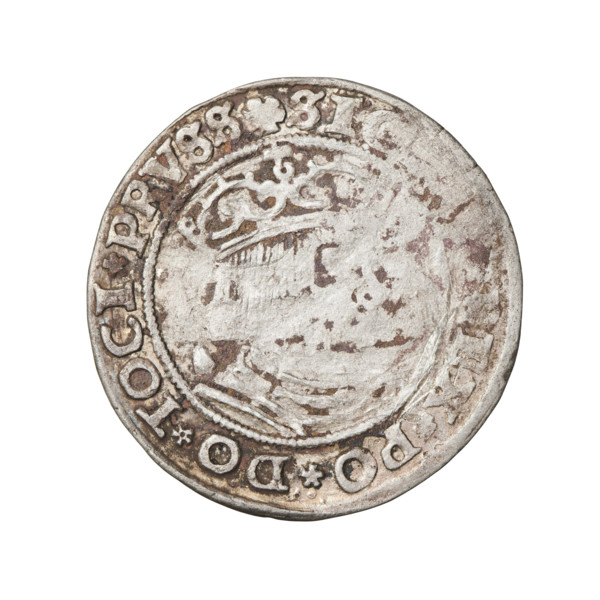 Prussian grosz, Sigismund I the Old (King of Poland; 1506–1548). Obverse: Crowned male bust in