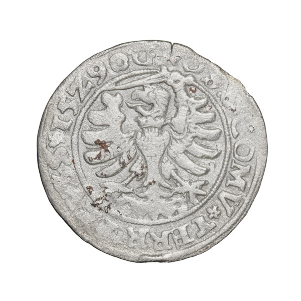 Prussian grosz, Sigismund I the Old (King of Poland; 1506–1548). Obverse: Crowned male bust in
